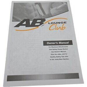 AB Lounge Club exercise machine Owners Manual